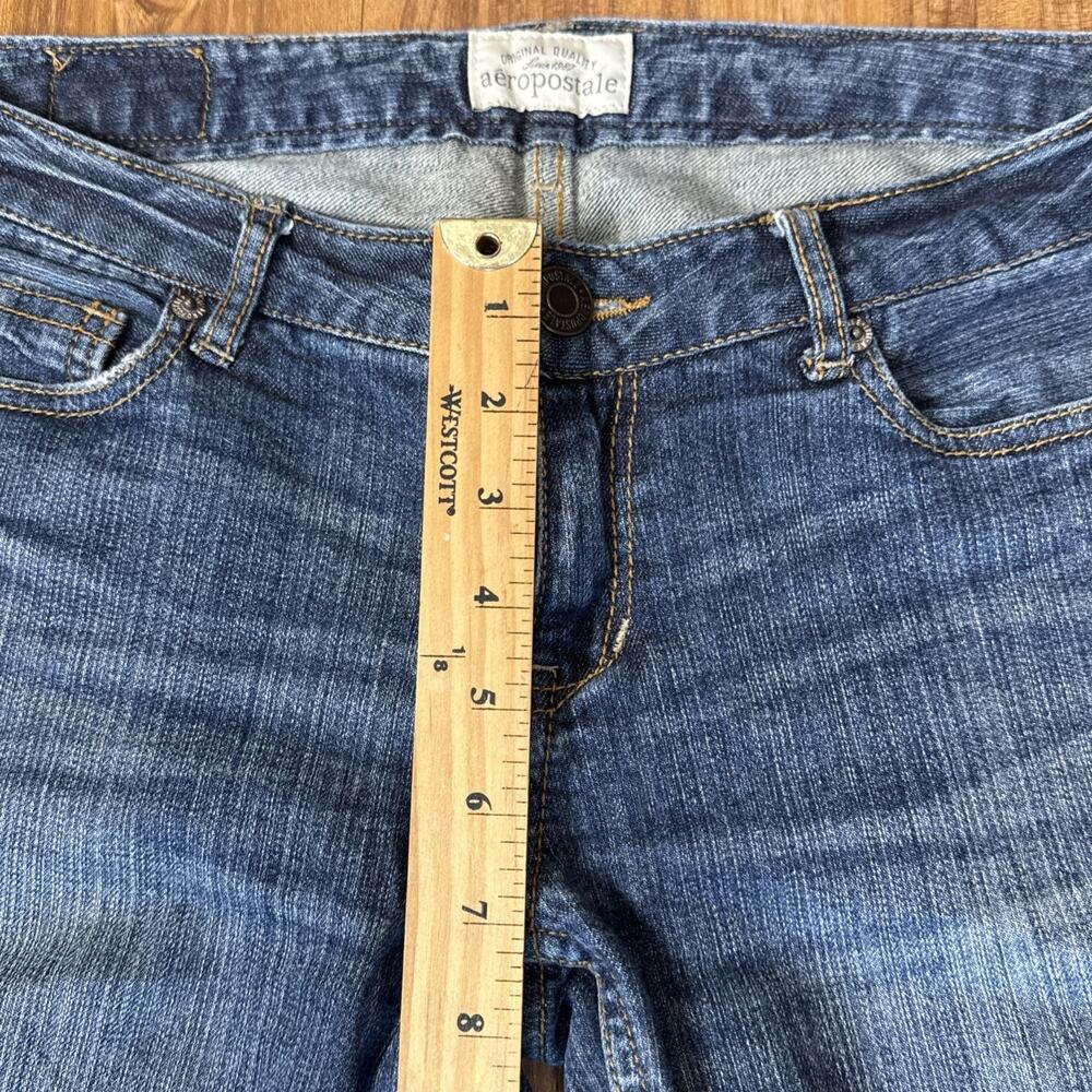 Aeropostale Jeans Women Size 3 / 4 SHORT Blue BAYLA Skinny Medium Wash - Picture 5 of 10